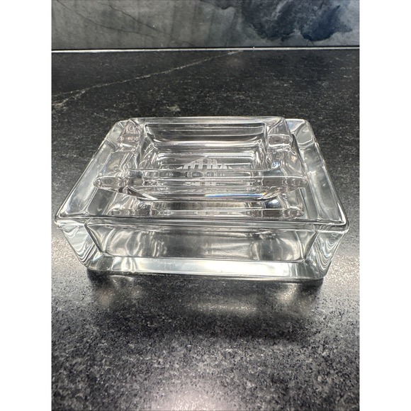 Vintage 1950's Cut Trinket Box Monogrammed Cigarette Box & 2 Cigarette Ash Trays - Picture 4 of 5